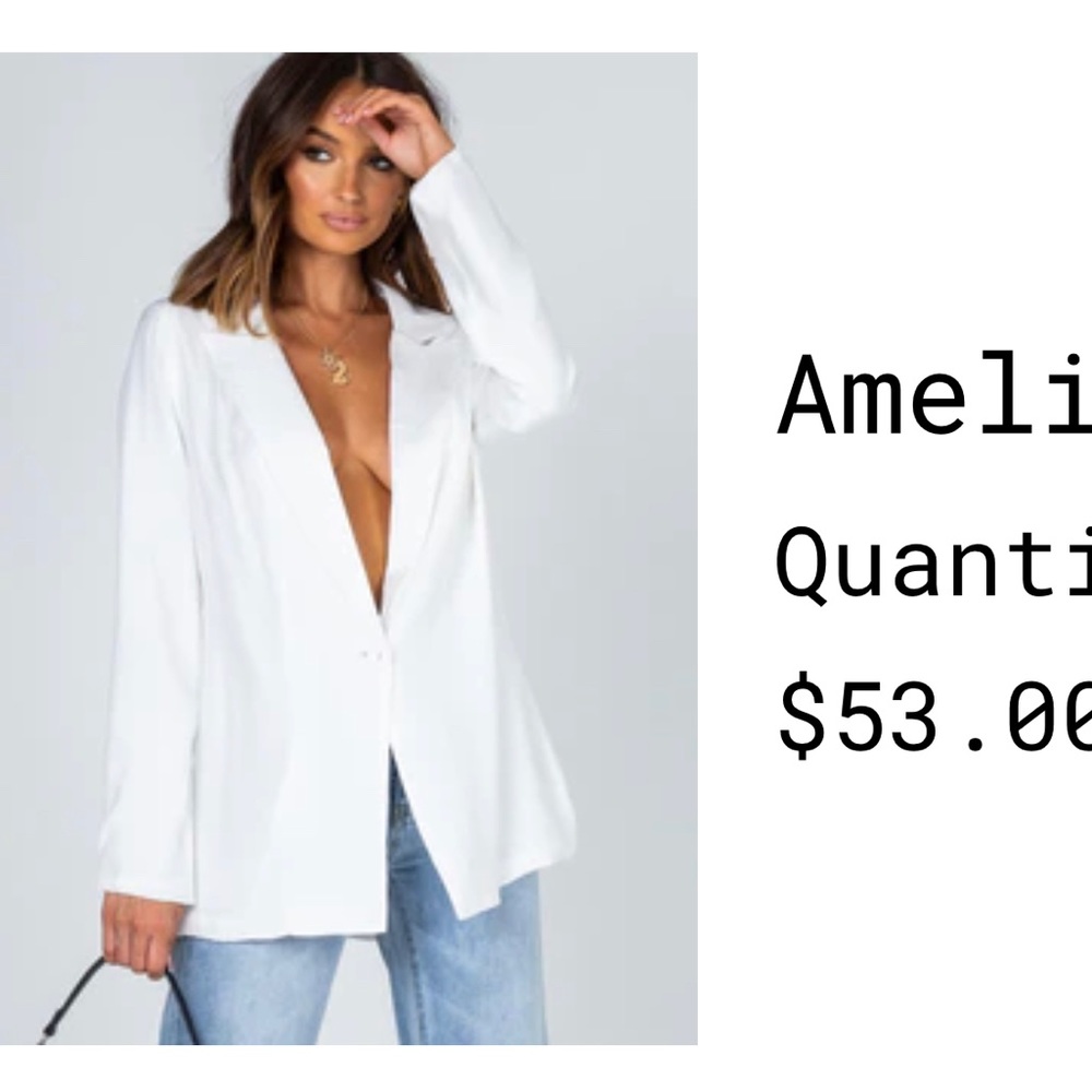 Flash SALE! 💫 Princess Polly Silky Blazer in WHITE! Size 6 - LIKE NEW